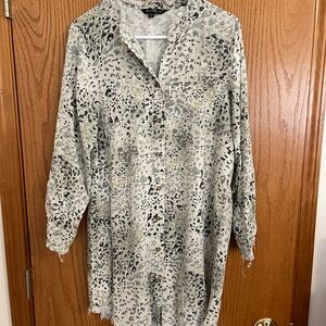 Leopard Print Button-Up tunic dress